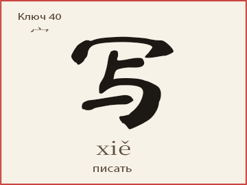 Иероглиф 写 (xiě) — писать