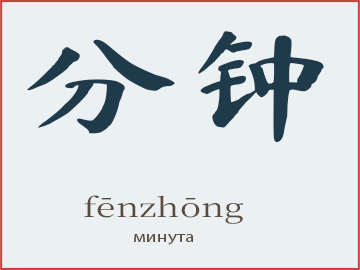 Слово 分钟 (fēnzhōng) — минута